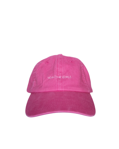 Pre-Washed dad Cap - Yeah The Girls - Fuchsia Colourway